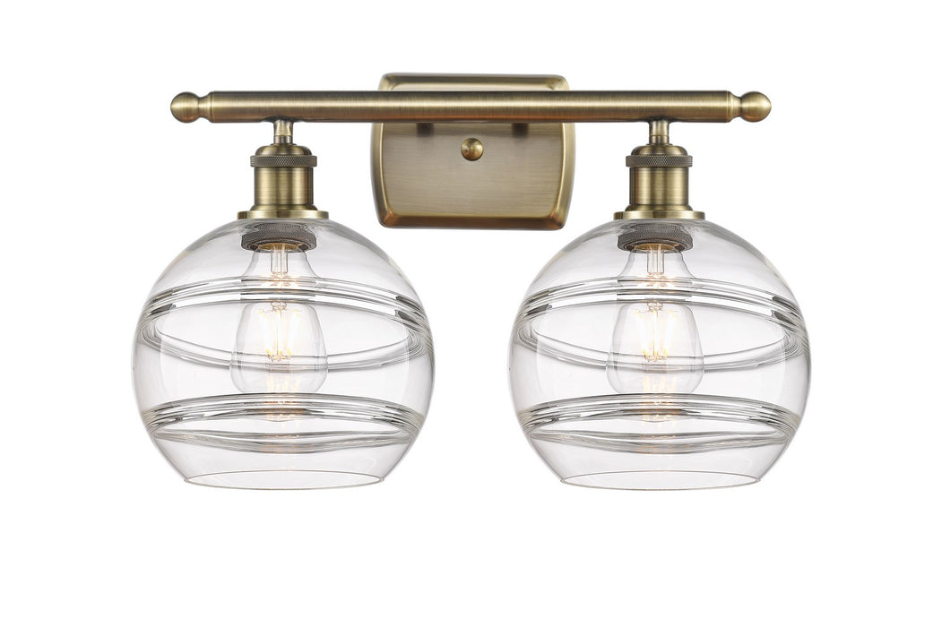 Innovations 516-2W-AB-G556-8CL Two Light Bath Vanity, Antique Brass