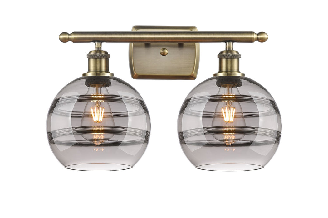 Innovations 516-2W-AB-G556-8SM Two Light Bath Vanity, Antique Brass