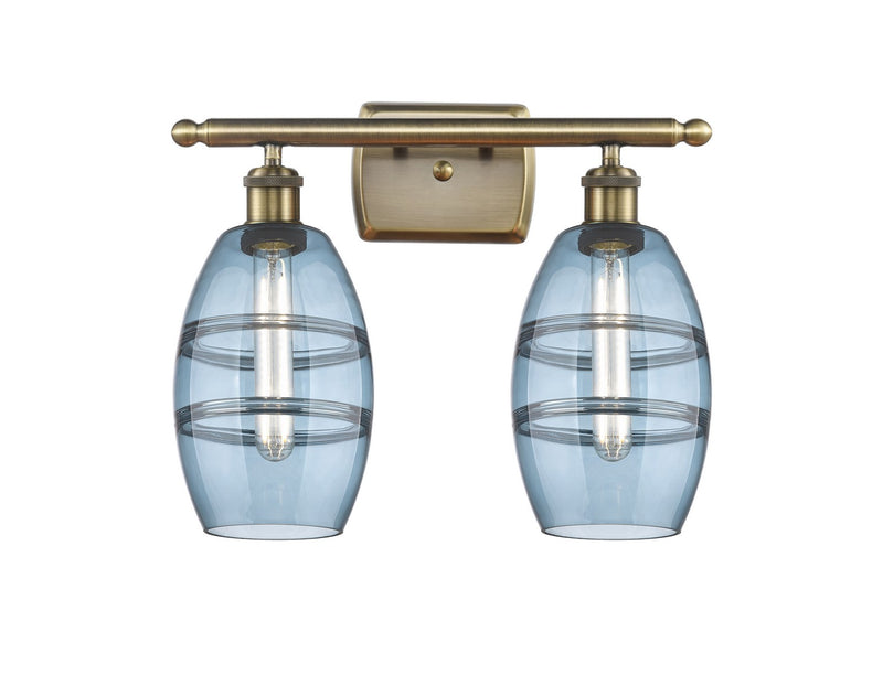 Innovations 516-2W-AB-G557-6BL Two Light Bath Vanity, Antique Brass