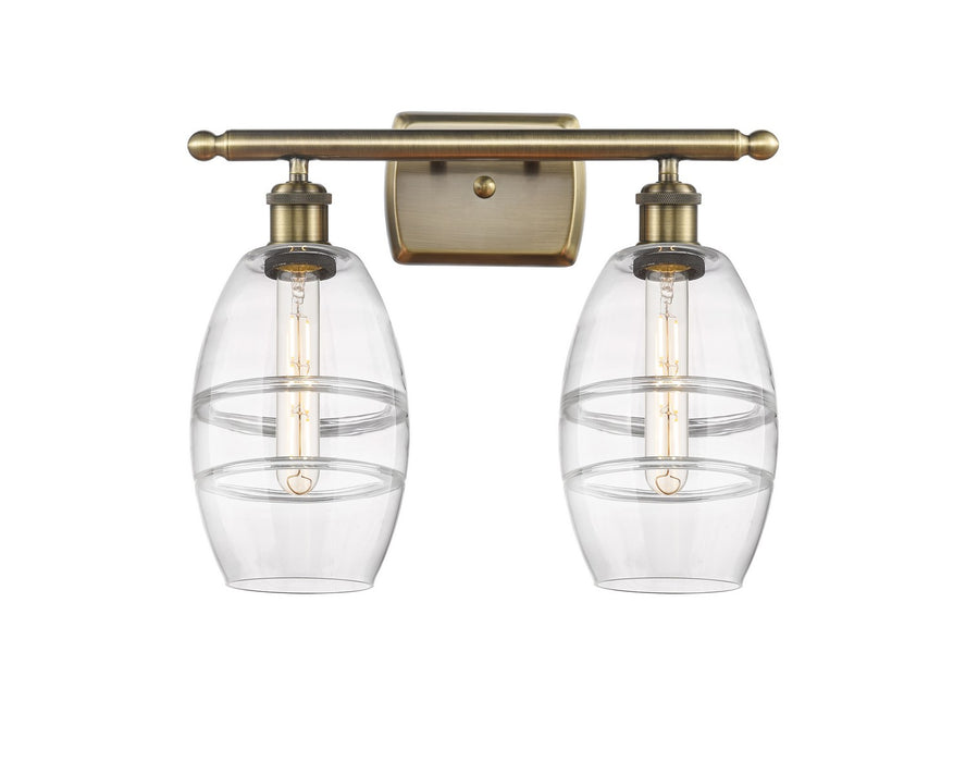 Innovations 516-2W-AB-G557-6CL Two Light Bath Vanity, Antique Brass