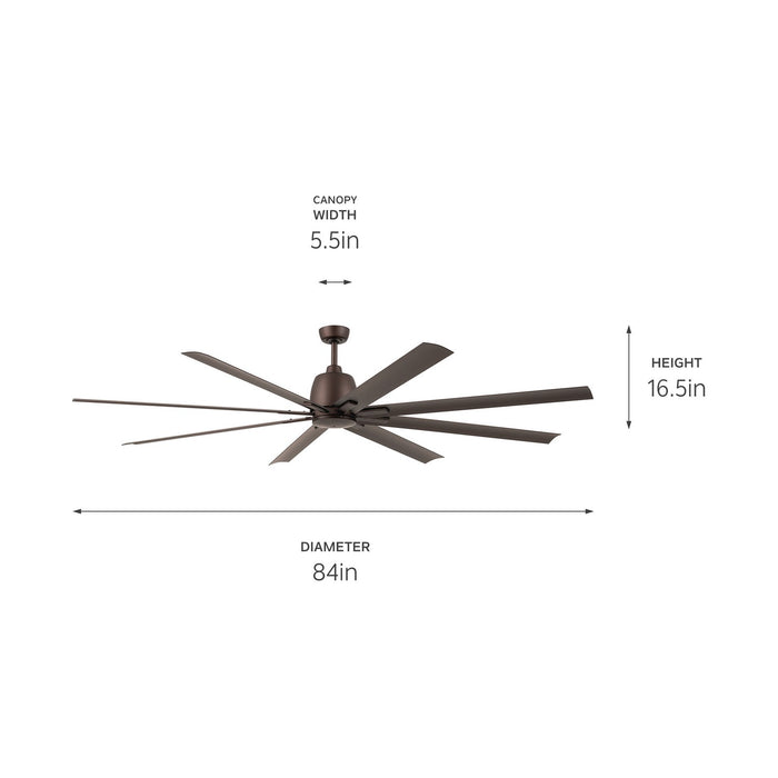 Kichler 310285SNB 84" Ceiling Fan, Satin Natural Bronze