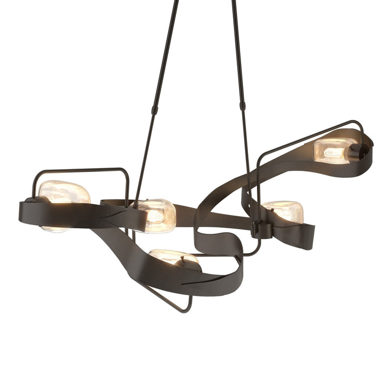 Hubbardton Forge 137820-SKT-LONG-14-ZM0549 Five Light Pendant, Oil Rubbed Bronze
