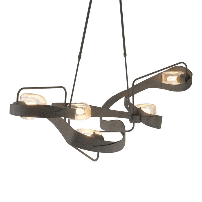 Hubbardton Forge 137820-SKT-LONG-20-ZM0549 Five Light Pendant, Natural Iron