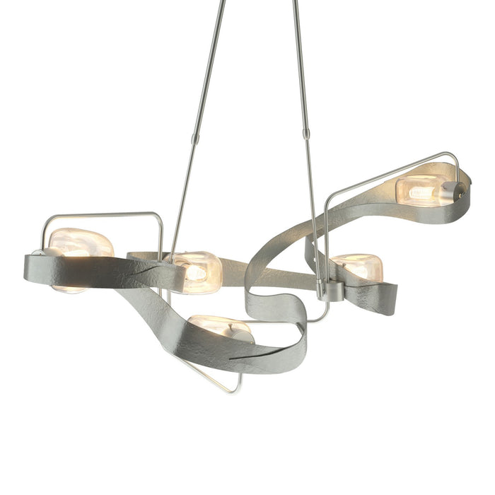 Hubbardton Forge 137820-SKT-LONG-82-ZM0549 Five Light Pendant, Vintage Platinum