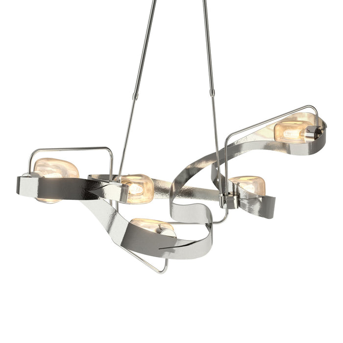 Hubbardton Forge 137820-SKT-LONG-85-ZM0549 Five Light Pendant, Sterling