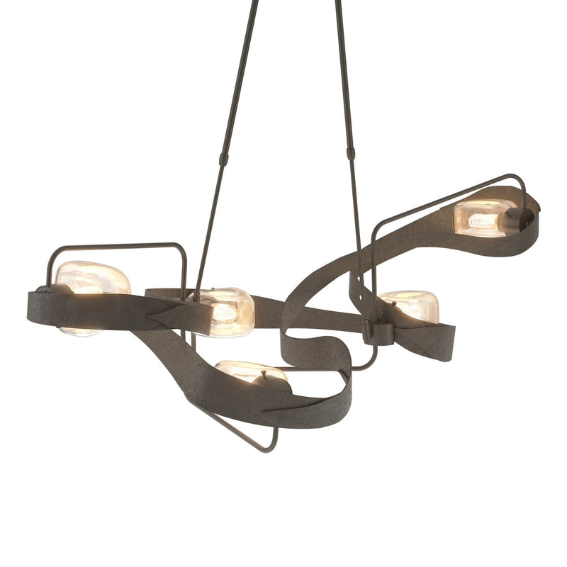 Hubbardton Forge 137820-SKT-SHRT-07-ZM0549 Five Light Pendant, Dark Smoke