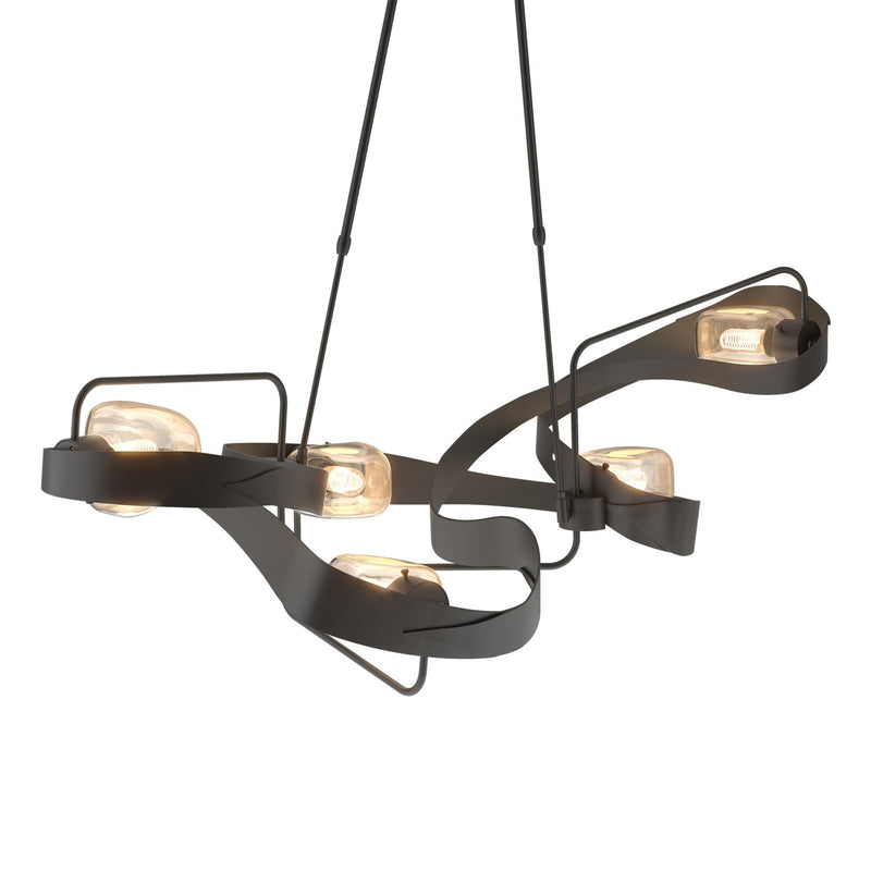 Hubbardton Forge 137820-SKT-SHRT-10-ZM0549 Five Light Pendant, Black
