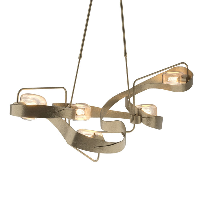 Hubbardton Forge 137820-SKT-STND-84-ZM0549 Five Light Pendant, Soft Gold