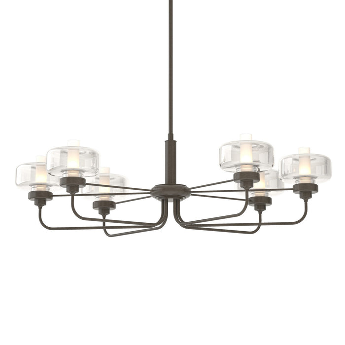 Hubbardton Forge 137840-SKT-MULT-07-YE0592 Six Light Pendant, Dark Smoke