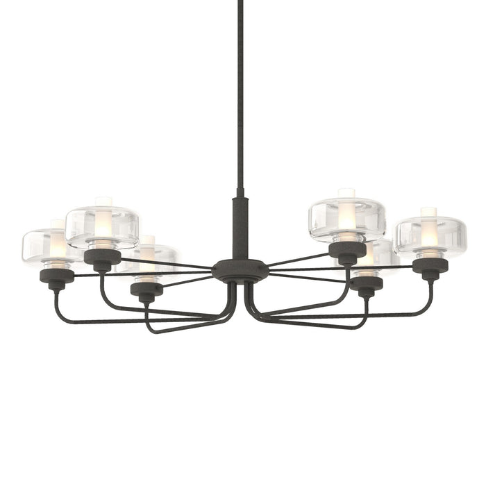 Hubbardton Forge 137840-SKT-MULT-20-YE0592 Six Light Pendant, Natural Iron