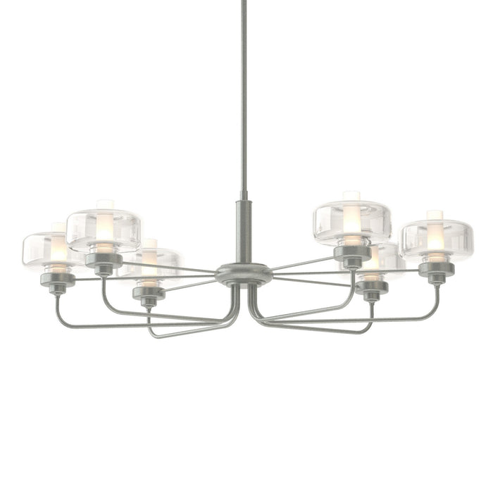 Hubbardton Forge 137840-SKT-MULT-82-YE0592 Six Light Pendant, Vintage Platinum
