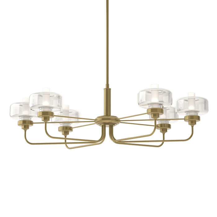 Hubbardton Forge 137840-SKT-MULT-86-YE0592 Six Light Pendant, Modern Brass