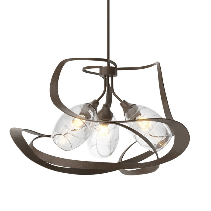Hubbardton Forge 137855-SKT-MULT-05-ZM0621 Three Light Pendant, Bronze