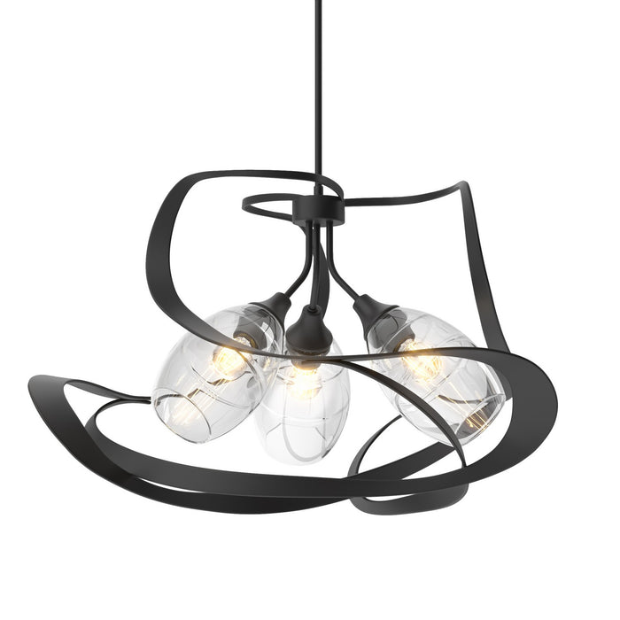Hubbardton Forge 137855-SKT-MULT-10-ZM0621 Three Light Pendant, Black
