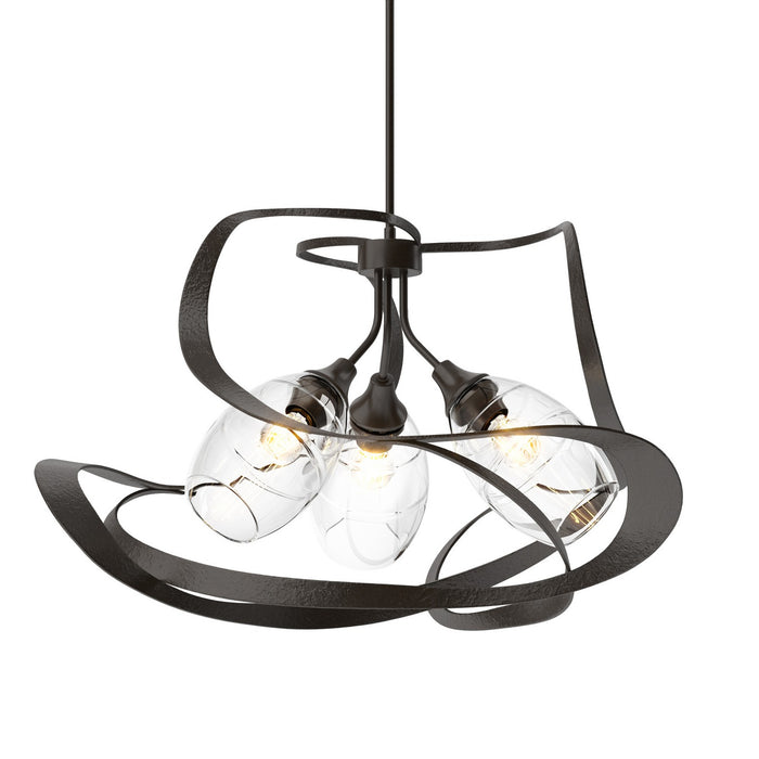 Hubbardton Forge 137855-SKT-MULT-14-ZM0621 Three Light Pendant, Oil Rubbed Bronze