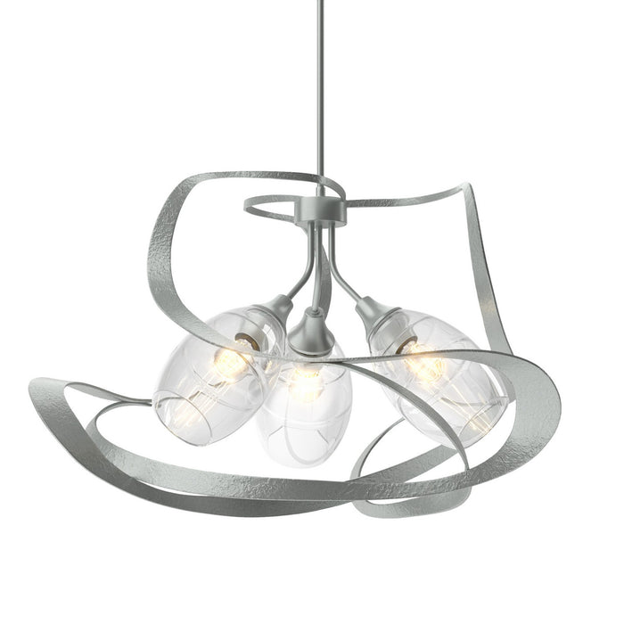 Hubbardton Forge 137855-SKT-MULT-82-ZM0621 Three Light Pendant, Vintage Platinum