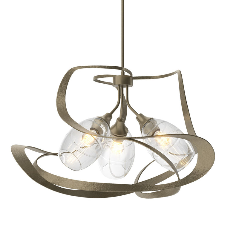 Hubbardton Forge 137855-SKT-MULT-84-ZM0621 Three Light Pendant, Soft Gold