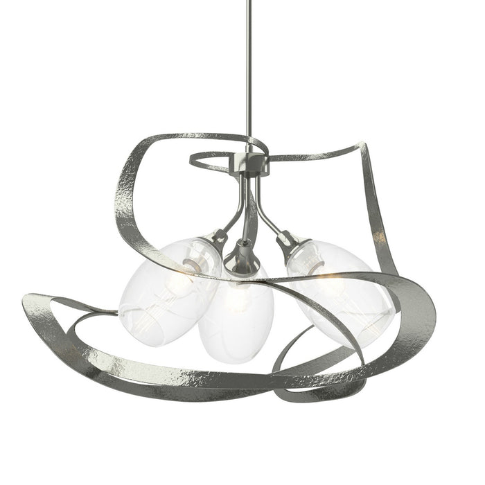 Hubbardton Forge 137855-SKT-MULT-85-ZM0621 Three Light Pendant, Sterling