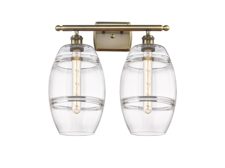 Innovations 516-2W-AB-G557-8CL Two Light Bath Vanity, Antique Brass