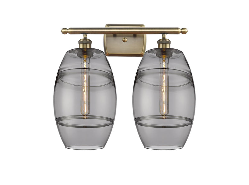 Innovations 516-2W-AB-G557-8SM Two Light Bath Vanity, Antique Brass