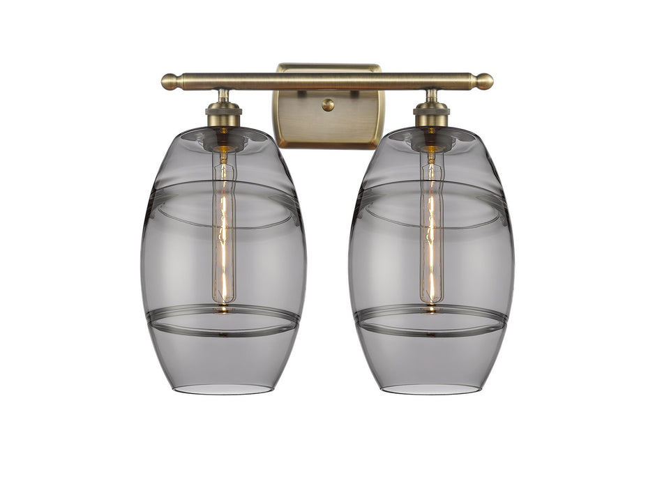 Innovations 516-2W-AB-G557-8SM Two Light Bath Vanity, Antique Brass