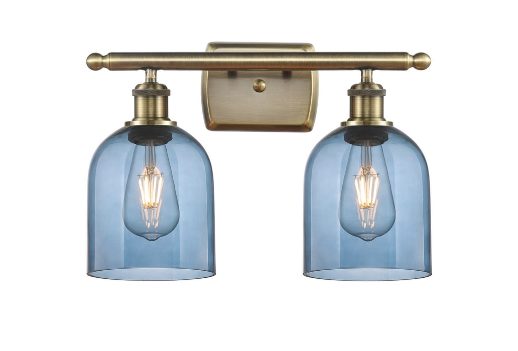Innovations 516-2W-AB-G558-6BL Two Light Bath Vanity, Antique Brass