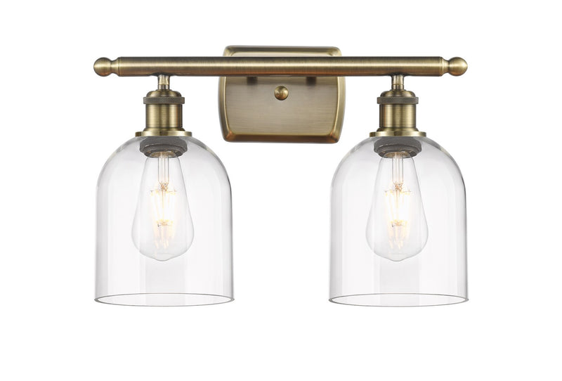 Innovations 516-2W-AB-G558-6CL Two Light Bath Vanity, Antique Brass