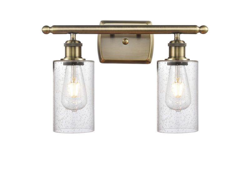 Innovations 516-2W-AB-G804 Two Light Bath Vanity, Antique Brass