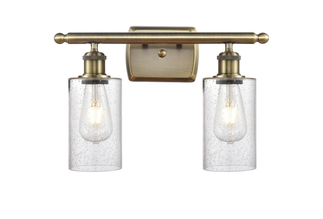Innovations 516-2W-AB-G804 Two Light Bath Vanity, Antique Brass
