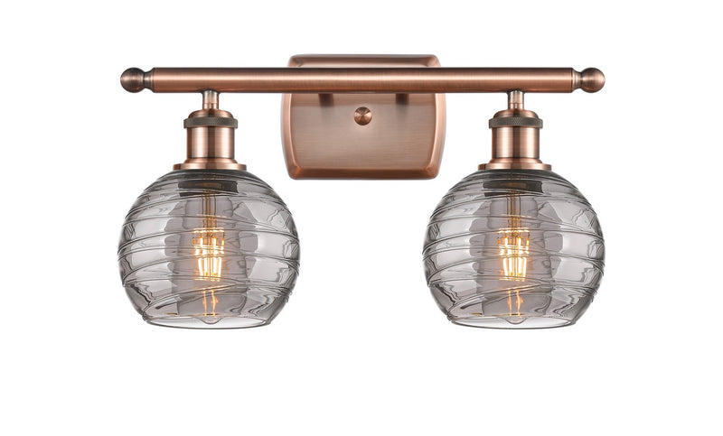 Innovations 516-2W-AC-G1213-6SM Two Light Bath Vanity, Antique Copper