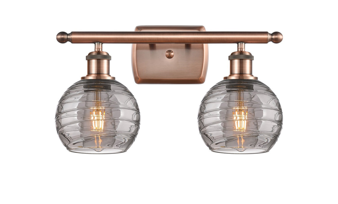Innovations 516-2W-AC-G1213-6SM Two Light Bath Vanity, Antique Copper
