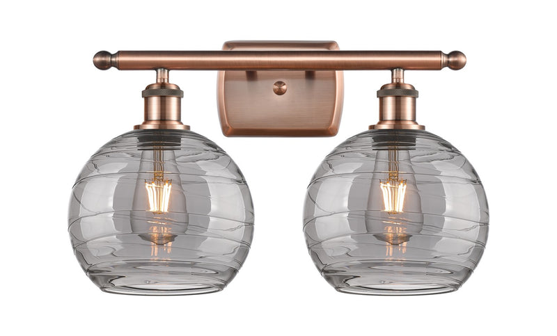 Innovations 516-2W-AC-G1213-8SM Two Light Bath Vanity, Antique Copper