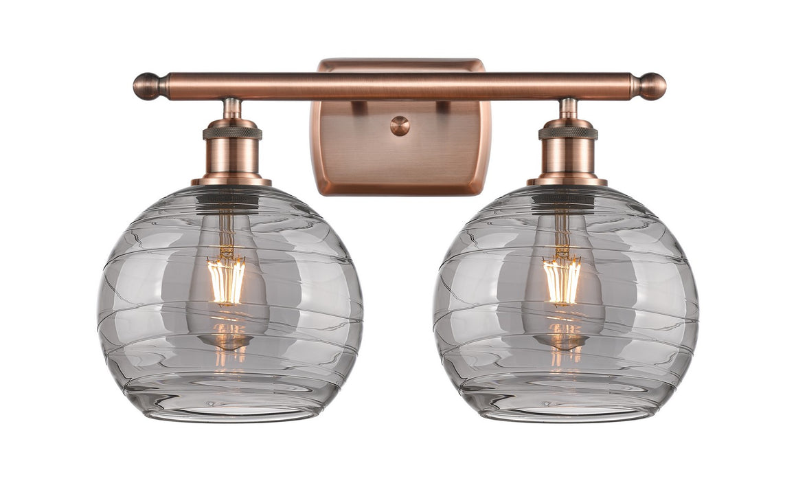 Innovations 516-2W-AC-G1213-8SM Two Light Bath Vanity, Antique Copper