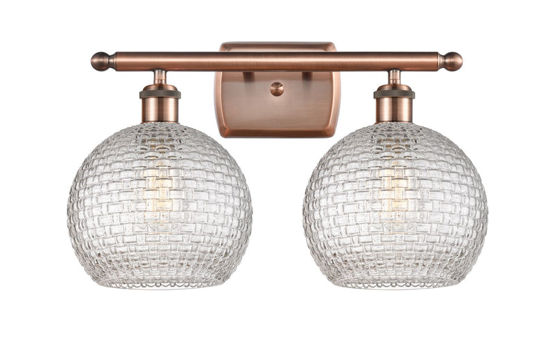 Innovations 516-2W-AC-G122C-8CL Two Light Bath Vanity, Antique Copper