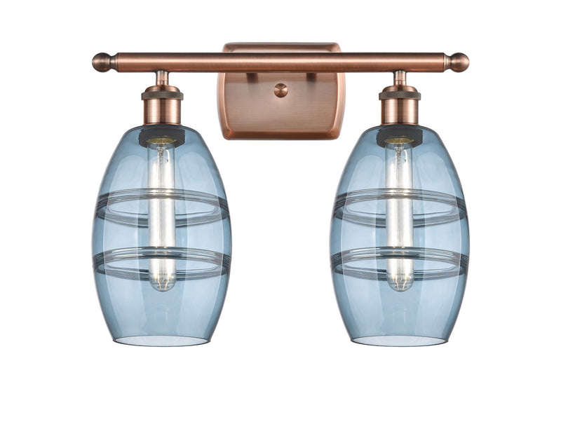 Innovations 516-2W-AC-G557-6BL Two Light Bath Vanity, Antique Copper