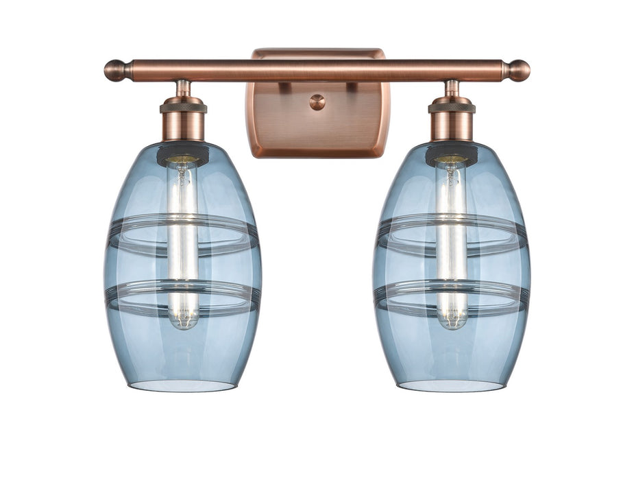 Innovations 516-2W-AC-G557-6BL Two Light Bath Vanity, Antique Copper