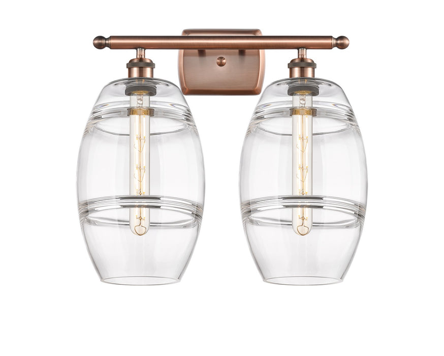 Innovations 516-2W-AC-G557-8CL Two Light Bath Vanity, Antique Copper
