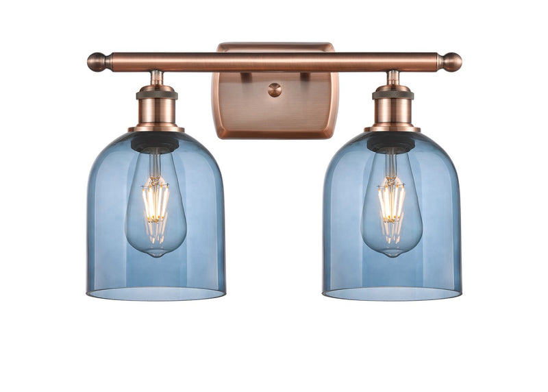 Innovations 516-2W-AC-G558-6BL Two Light Bath Vanity, Antique Copper