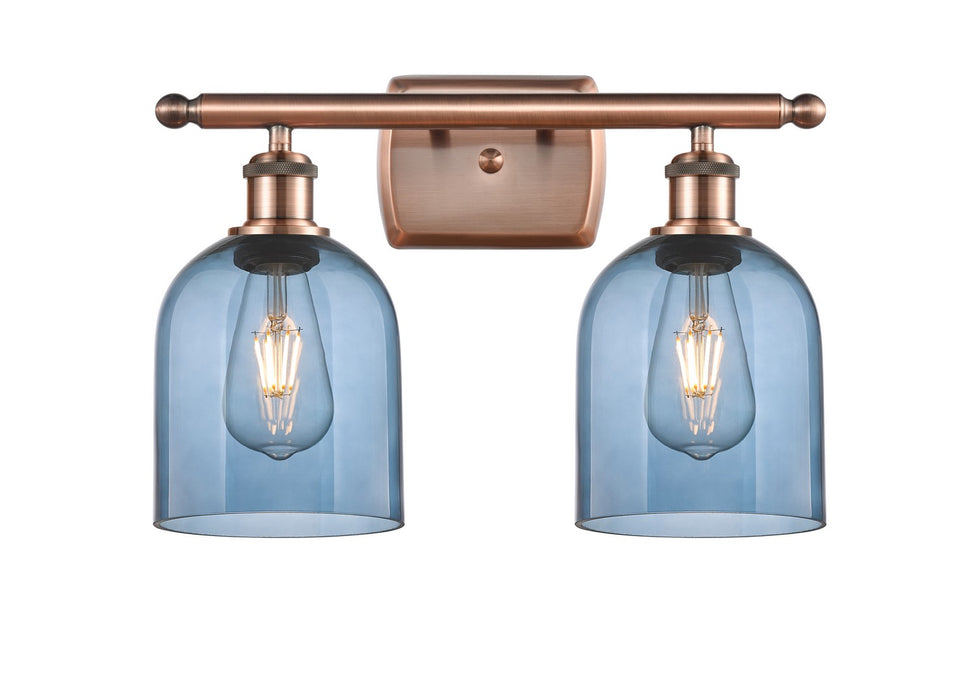 Innovations 516-2W-AC-G558-6BL Two Light Bath Vanity, Antique Copper