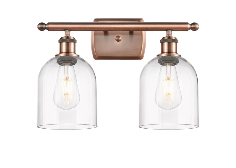 Innovations 516-2W-AC-G558-6CL Two Light Bath Vanity, Antique Copper