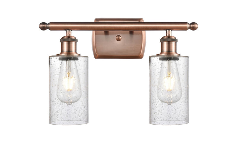 Innovations 516-2W-AC-G804 Two Light Bath Vanity, Antique Copper