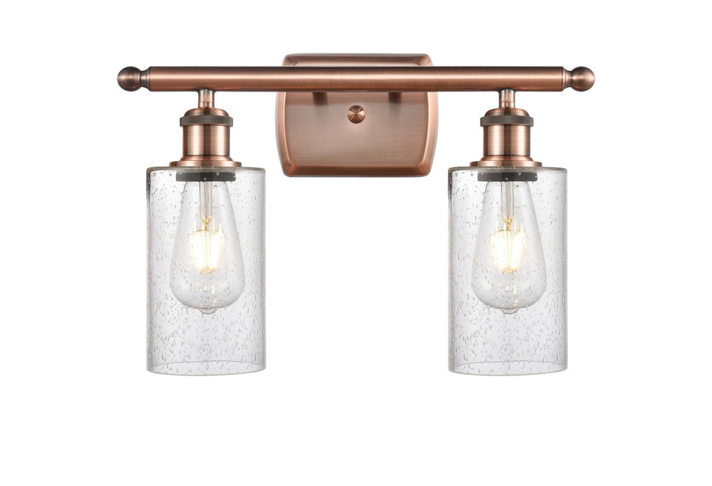 Innovations 516-2W-AC-G804 Two Light Bath Vanity, Antique Copper