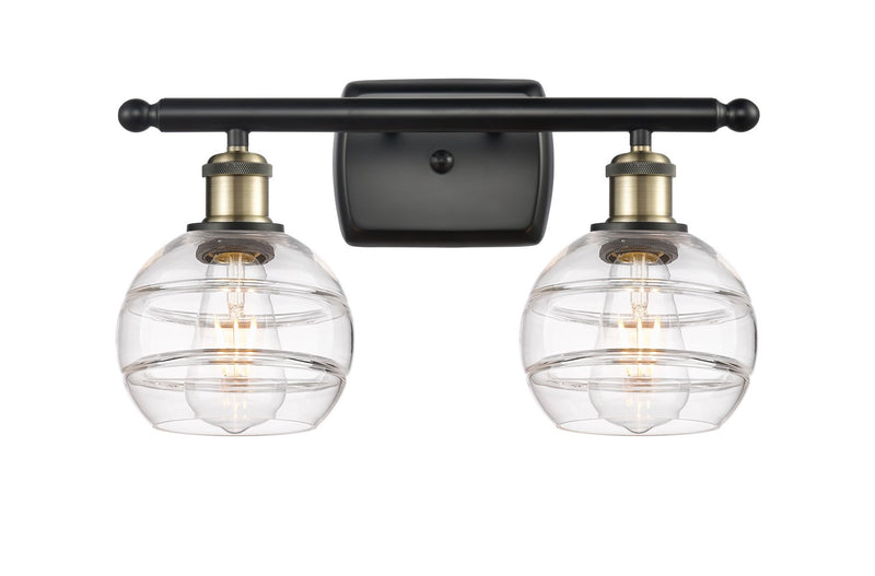 Innovations 516-2W-BAB-G556-6CL Two Light Bath Vanity, Black Antique Brass