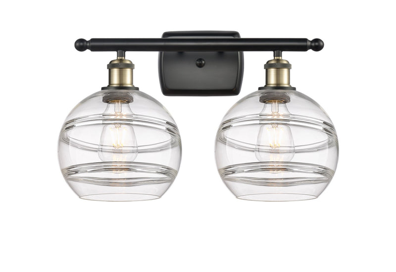 Innovations 516-2W-BAB-G556-8CL Two Light Bath Vanity, Black Antique Brass