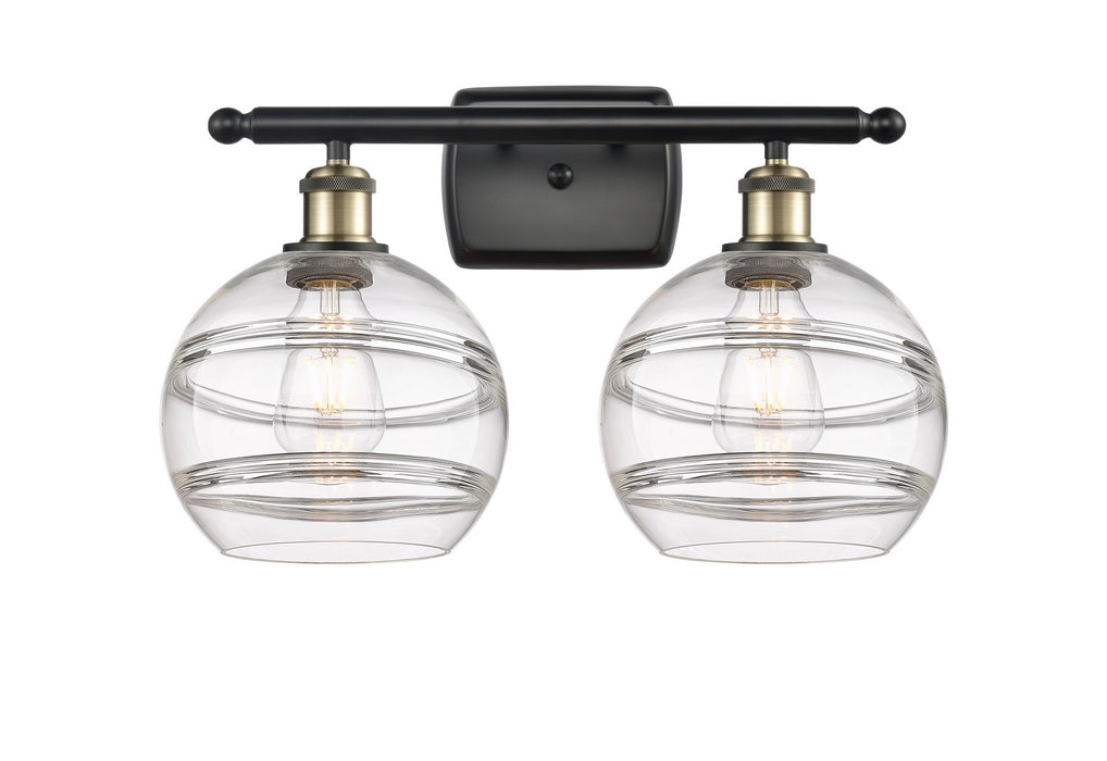Innovations 516-2W-BAB-G556-8CL Two Light Bath Vanity, Black Antique Brass