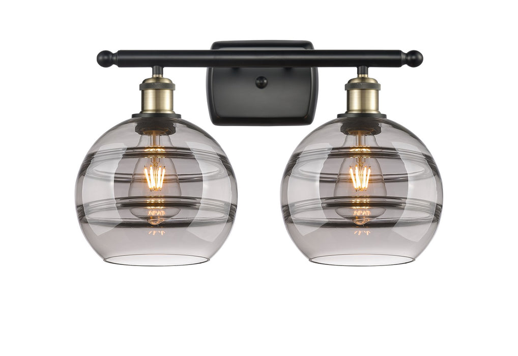 Innovations 516-2W-BAB-G556-8SM Two Light Bath Vanity, Black Antique Brass