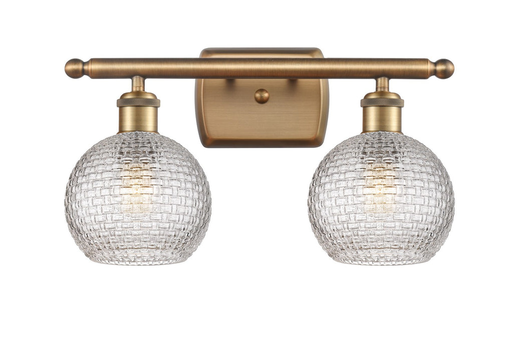 Innovations 516-2W-BB-G122C-6CL Two Light Bath Vanity, Brushed Brass