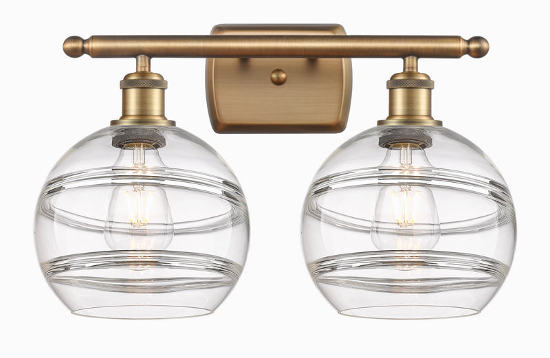 Innovations 516-2W-BB-G556-8CL Two Light Bath Vanity, Brushed Brass