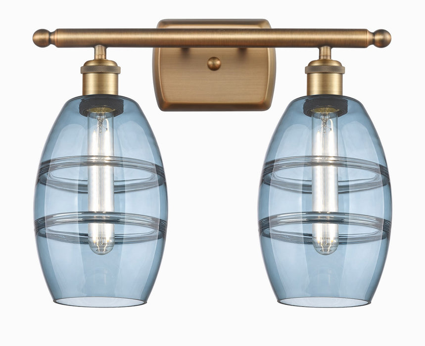 Innovations 516-2W-BB-G557-6BL Two Light Bath Vanity, Brushed Brass