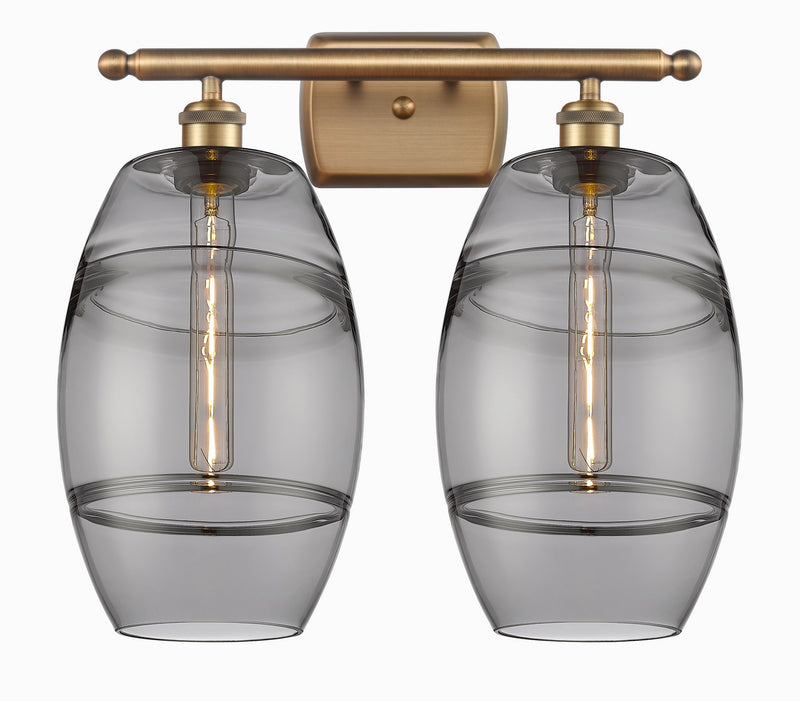 Innovations 516-2W-BB-G557-8SM Two Light Bath Vanity, Brushed Brass